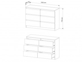 Комод Мори МК1200.6 Графит в Урае - uraj.magazinmebel.ru | фото - изображение 2