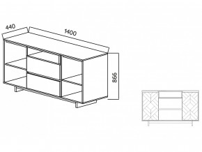 Комодино Moderno-1400 Ф2 в Урае - uraj.magazinmebel.ru | фото - изображение 4