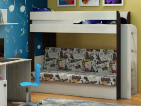 Кровать двухъярусная Карамель 75 венге ткань биг бен в Урае - uraj.magazinmebel.ru | фото